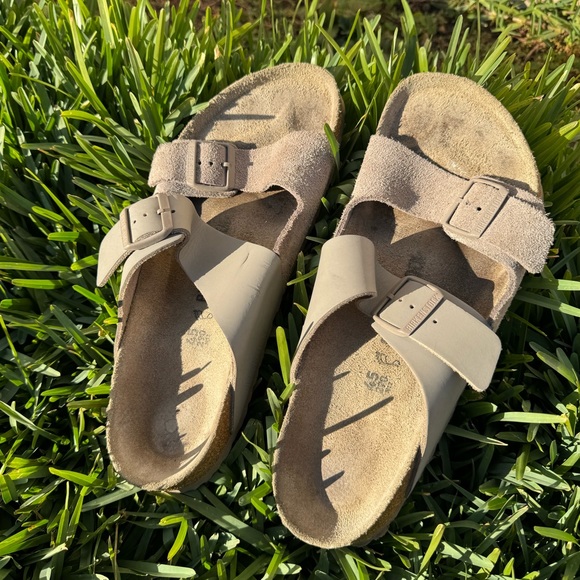BIRKENSTOCK ARIZONA SPlit sandal leather Suede Grey/ Taupe size 45 - Picture 6 of 14